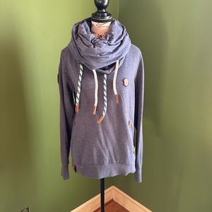 Naketano sweatshirt with double cowl neck RARE/DISCONTINUED